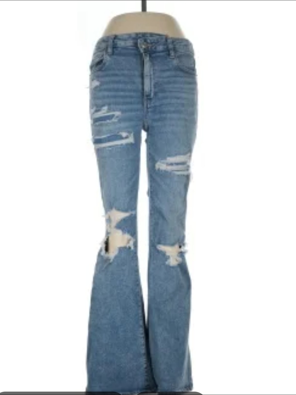 American Eagle Outfitters Next Level Stretch Distressed Flare Jeans